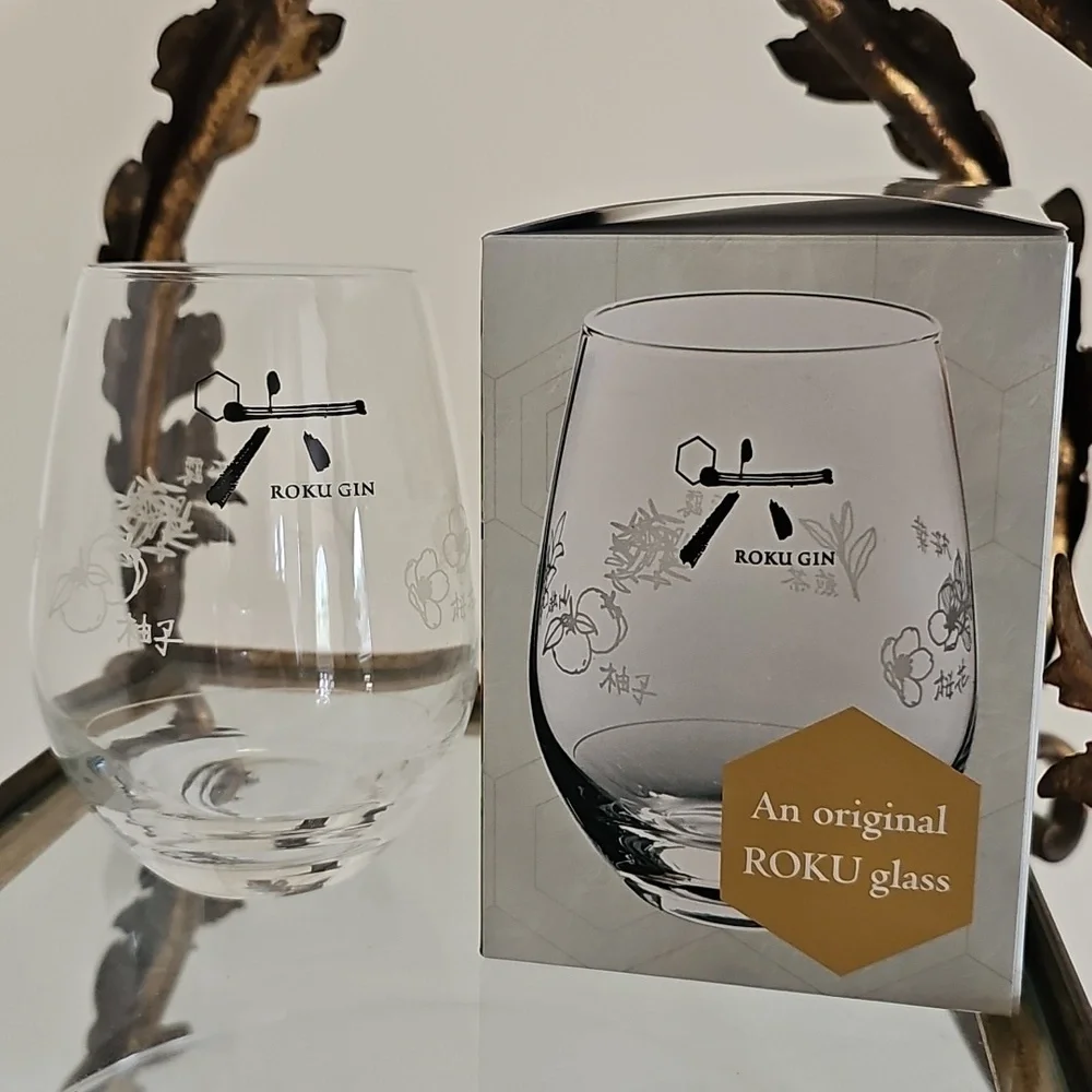 Roku Gin - Clear Stemless Glass 490 ML NIB